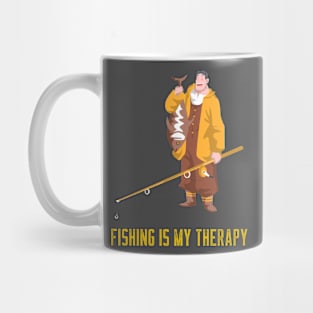 Fishing Is My Therapy Angler Fishing Mug